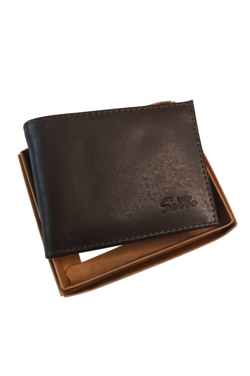 Billetera de cuero con visor Marrón