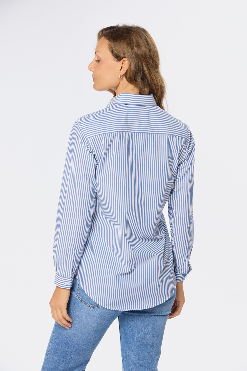 CAMISA HOLGADA RAYADA Azul