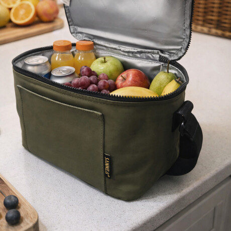 Lunchera térmica 6L con asa y correa ajustable Verde