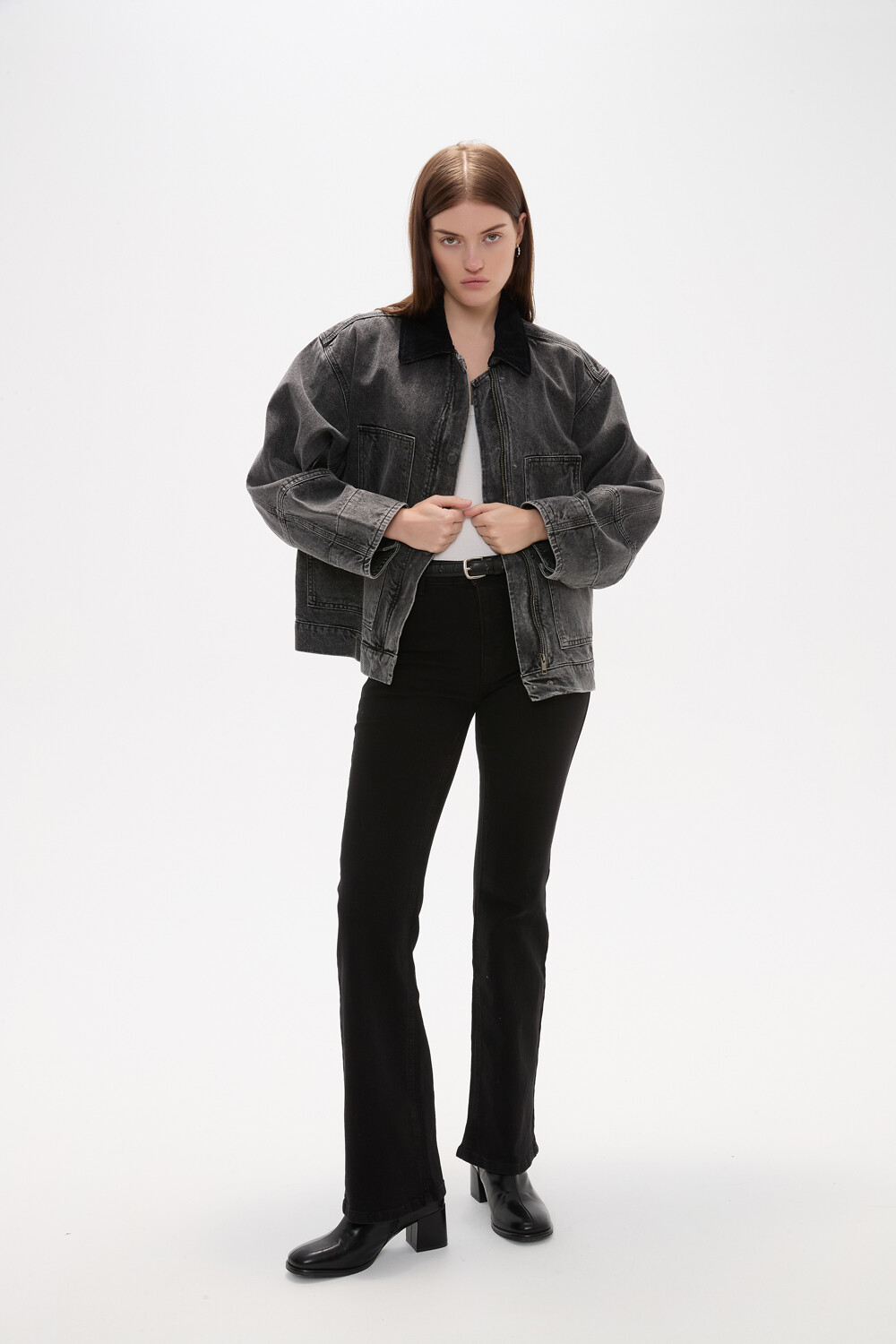 Campera Ralon Gris Oscuro