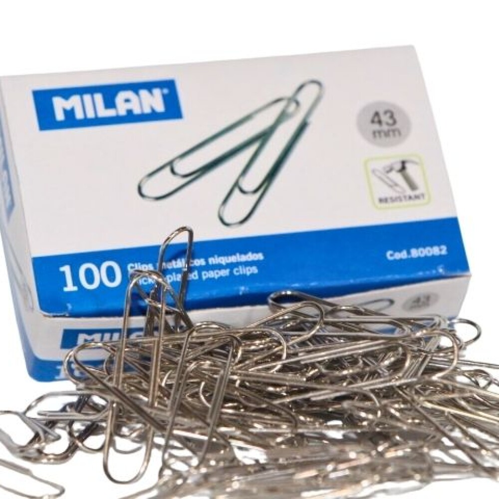 CLIP MILAN 43MM.X 100 UNIDADES 80082 CLIP MILAN 43MM.X 100 UNIDADES 80082