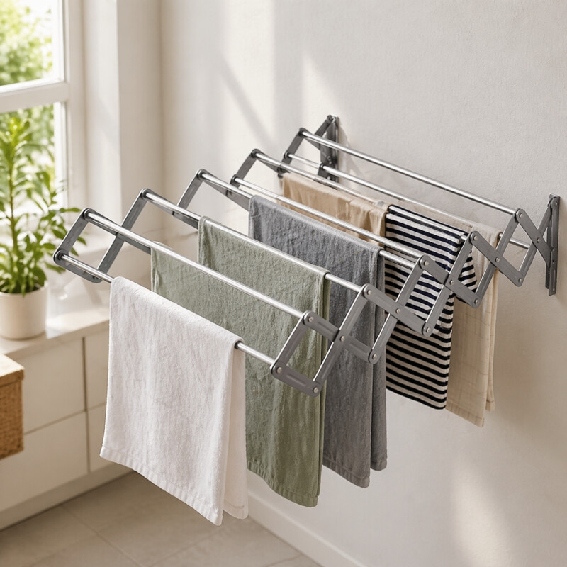Tendedero plegable pared en aluminio 100 cm GRIS