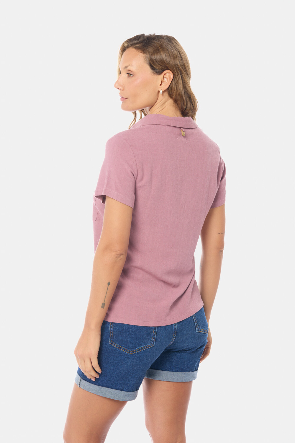CAMISA DE LINO LISA Rosado