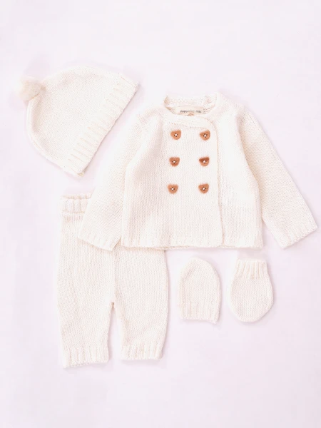 CONJUNTO RECIEN NACIDO OFF WHITE