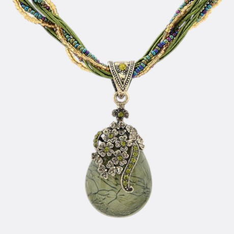 Collar Gema Mujer Varios Colores Verde