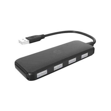 Adaptador Multipuerto Hub HP 4 Puertos USB 2.0 DHC-CT110C Color Negro