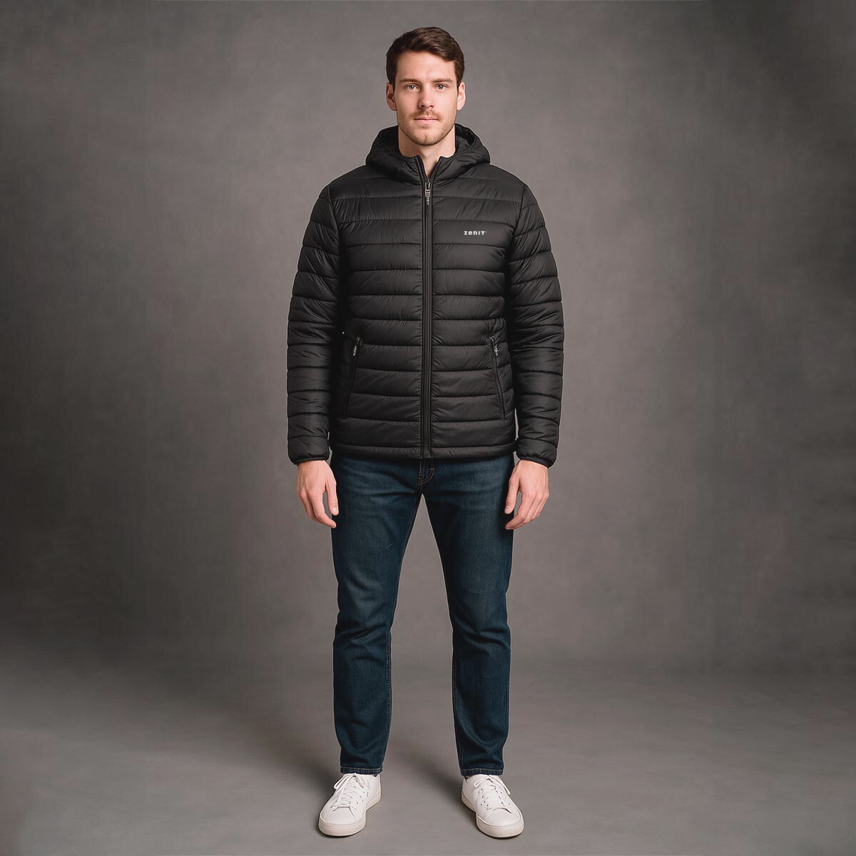 CAMPERA C/CAPUCHA NEGRA L 