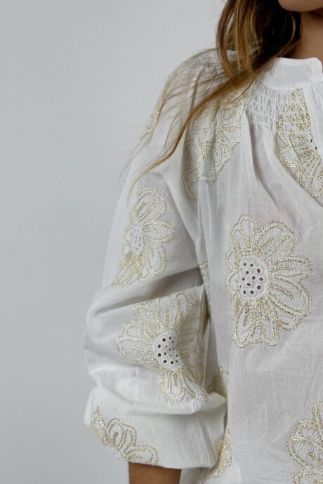 BLUSA FLOR Blanco