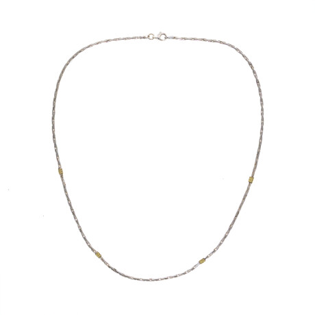 Gargantilla de plata 925 y double en oro 18 ktes, 40 cm. Gargantilla de plata 925 y double en oro 18 ktes, 40 cm.
