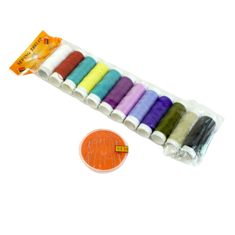 HILO DE COSER X12 TUBOS + AGUJAS X10PCS 25YARDAS HILO DE COSER X12 TUBOS + AGUJAS X10PCS 25YARDAS