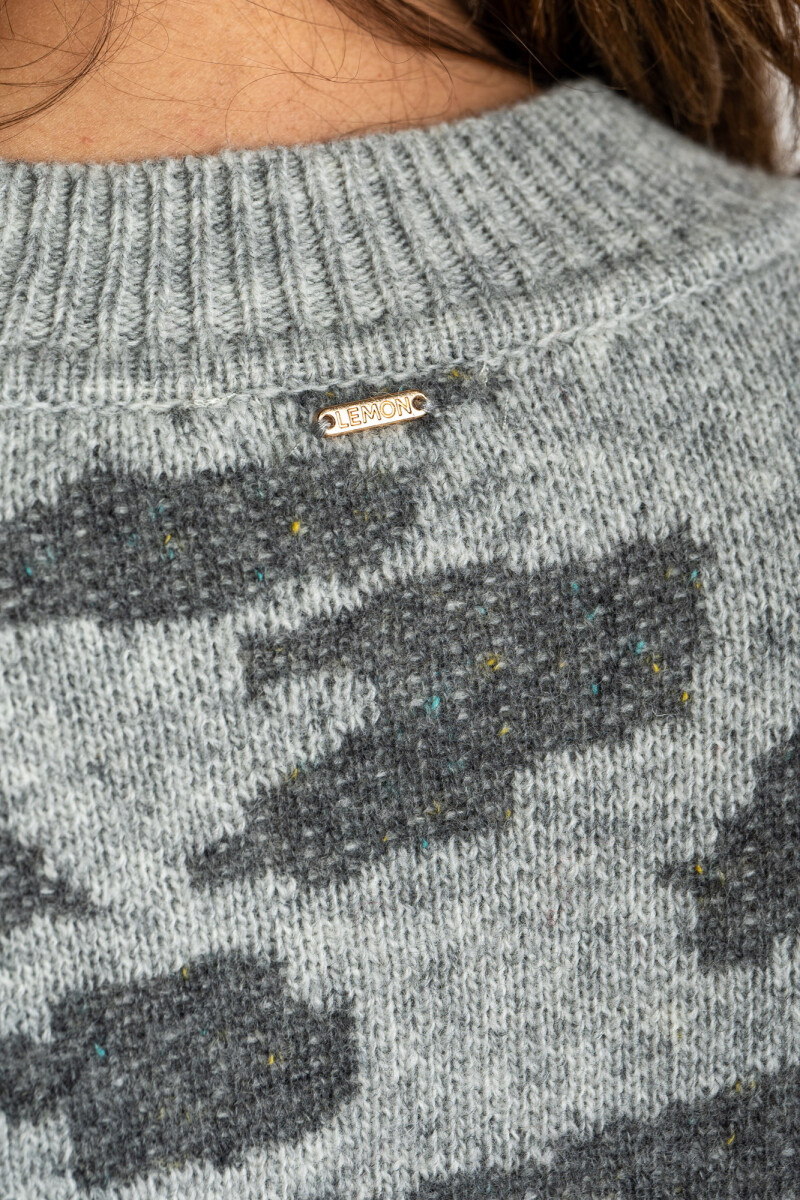 Sweater Animal Print Gris