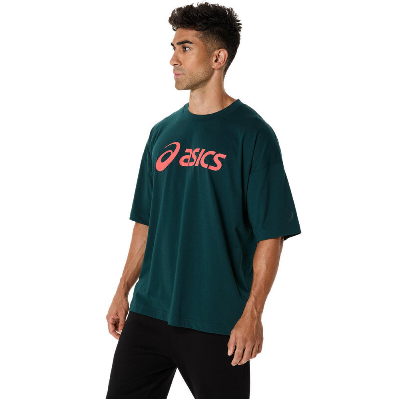 Polo Training Graphic Relaxed Tee Hombre Saxon Green
