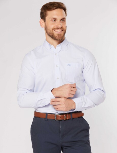 CAMISA RAYADA Celeste
