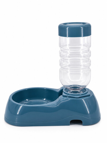 BEBEDERO CON BOTELLA 500 ML AZUL.