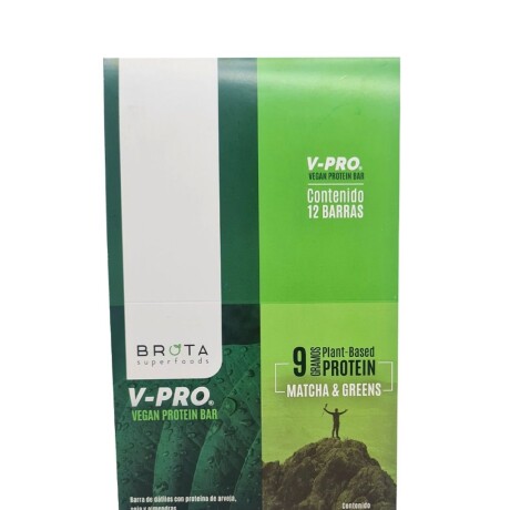 ¡OFERTA POR VENCIMIENTO! Protein Bar Vegan 65g Caja x12 Brota- Matcha & Greens ¡OFERTA POR VENCIMIENTO! Protein Bar Vegan 65g Caja x12 Brota- Matcha & Greens