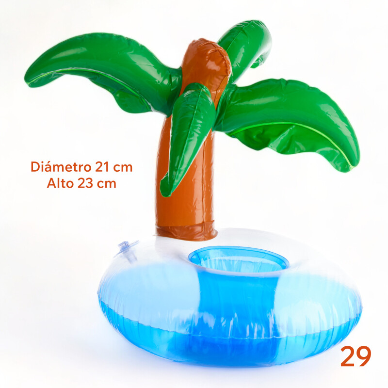Inflable Posa Vaso Bebida Para Piscina Variedad Diseños 2 Palmera