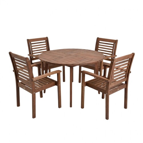 Set de Comedor para Exterior Caraíva Milano con 4 Sillas Apilables Set de Comedor para Exterior Caraíva Milano con 4 Sillas Apilables