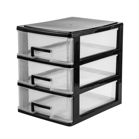 Cajonero organizador con 3 cajones 25x34x32cm Negro