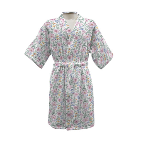 Bata Baño Felpa Estampada Algodón Talle P al G FLOWERS PER 05