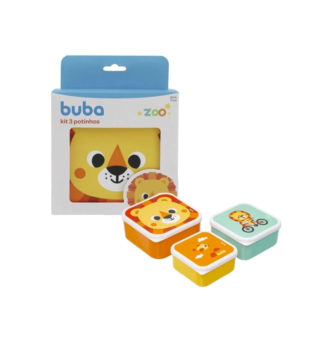 Set x3 tupper animales BUBA - leon bubazoo 