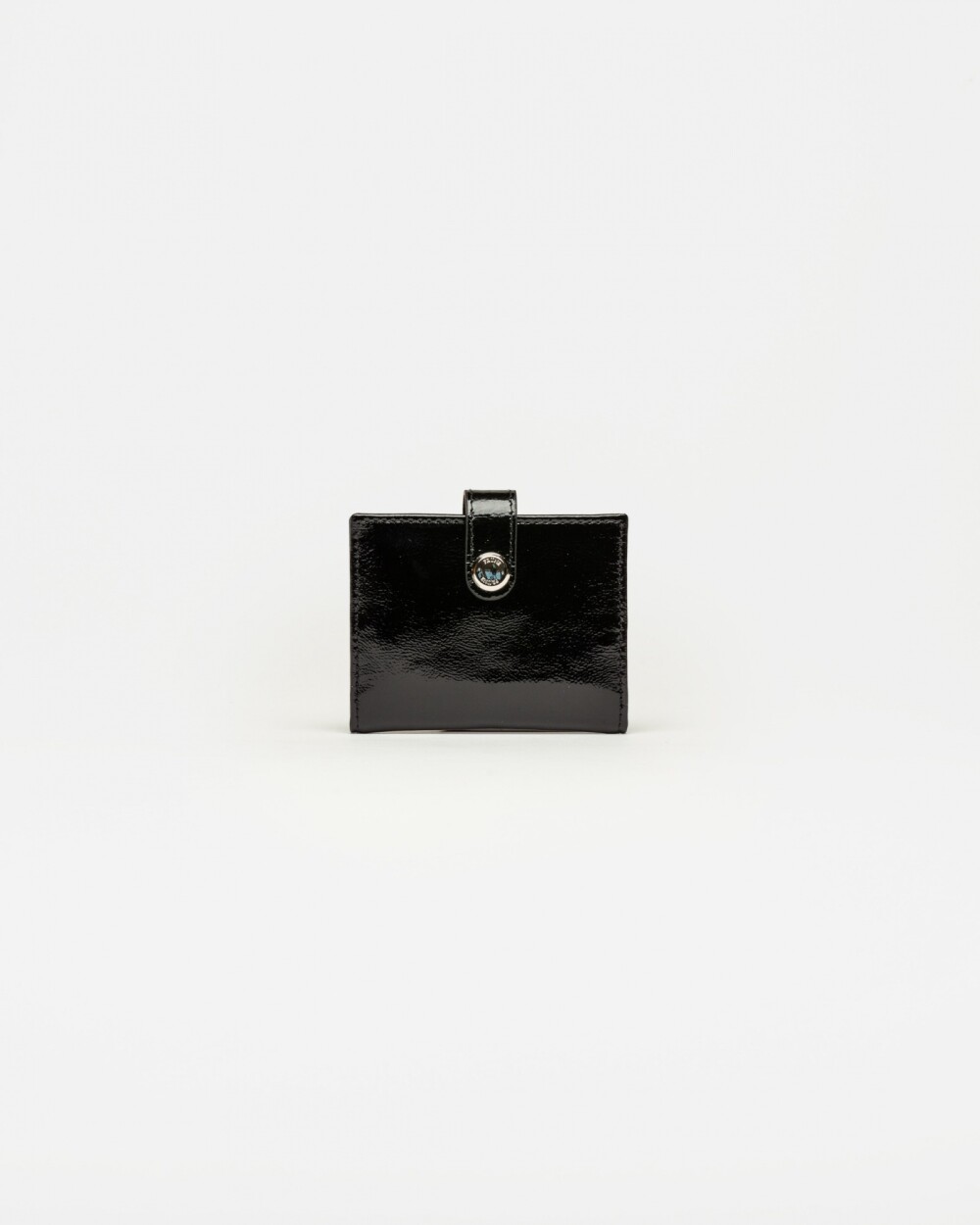 Tarjetero Sand en cuero charol arrugado Negro