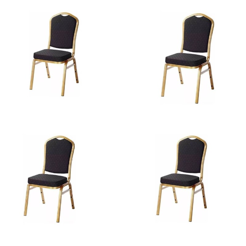 Pack 4 Sillas Hotel Milton Apilables Tapizadas Para Eventos Y Conferencias Azul
