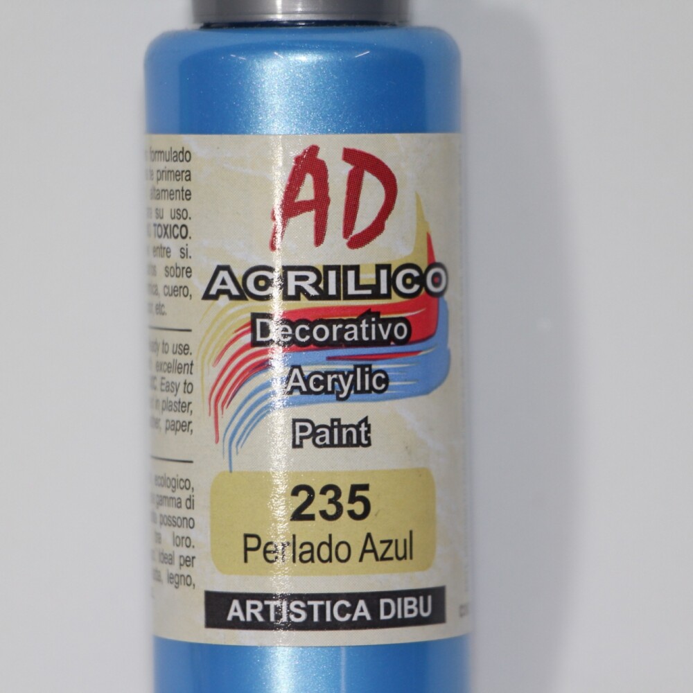 PINTURA ACRILICA ARTISTICA DIBU 60 ML. DIFERENTES COLORES COLOR PERLADO AZUL 235
