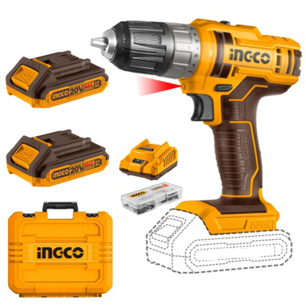 ATORNILLADOR 20VOLT C 2BAT Y MALETIN INGCO CDLI200528 ATORNILLADOR 20VOLT C 2BAT Y MALETIN INGCO CDLI200528