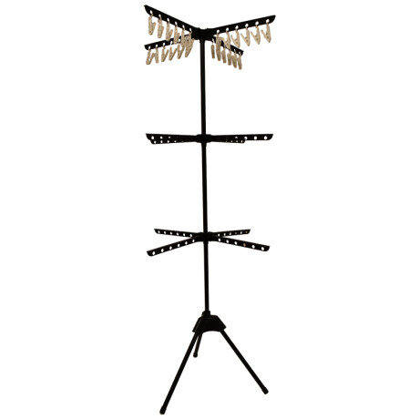 Tender 3 Niveles Vertical 155cm Ahorra Espacio con Broches Negro