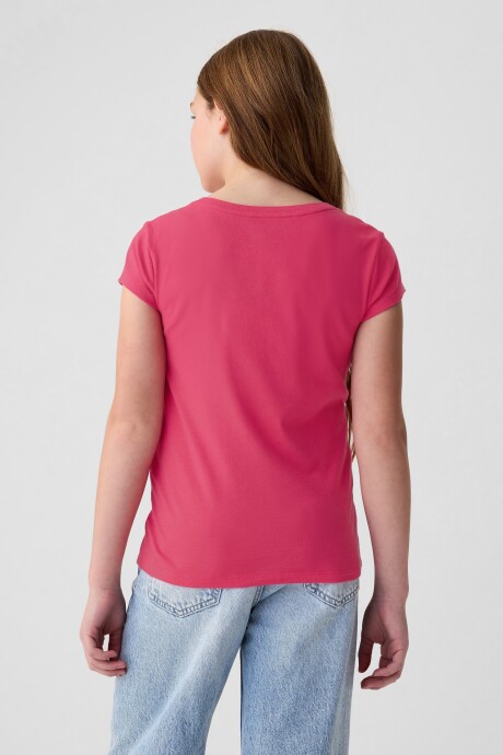 Remera Logo Gap Manga Corta Niña Pink Hibiscus 486