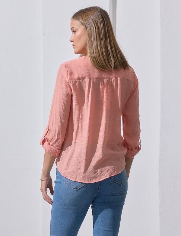 Blusa Nudo Botones CORAL