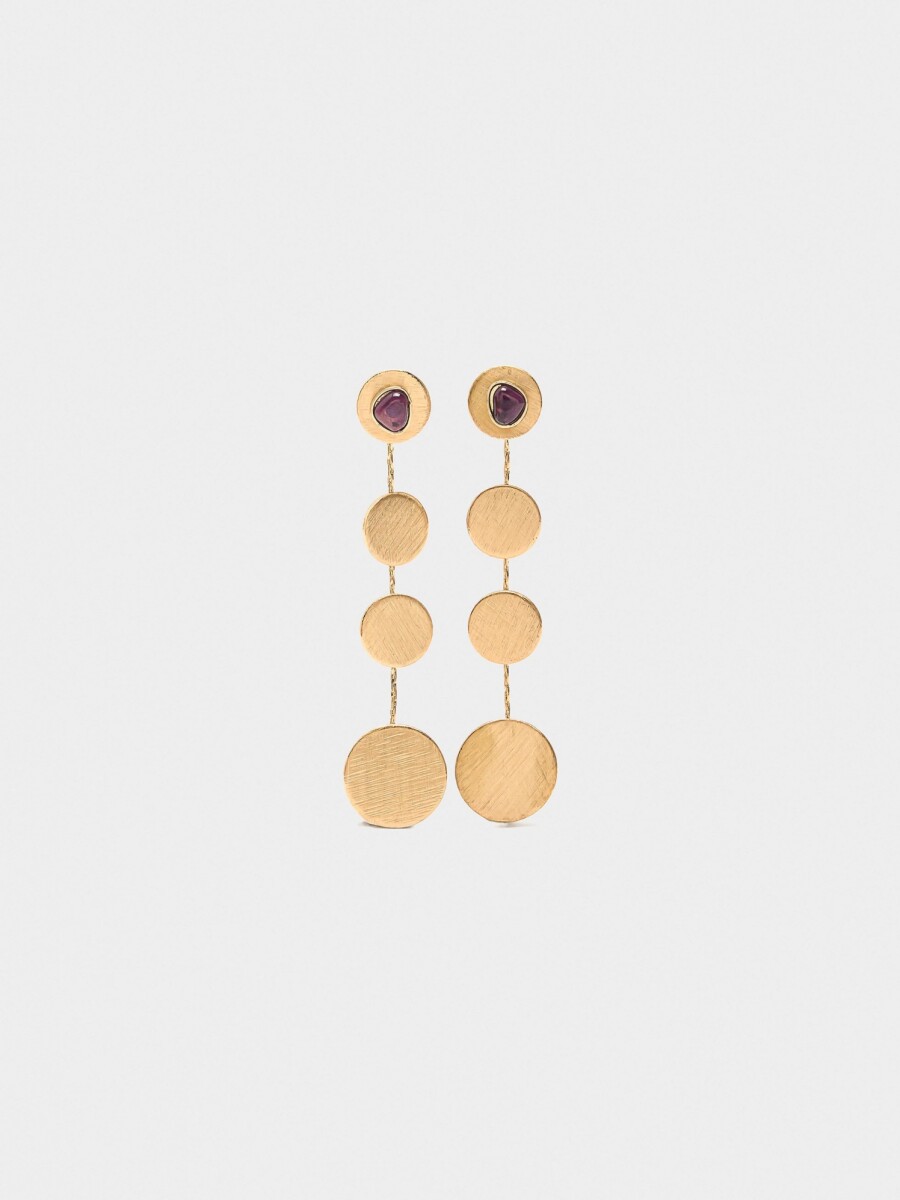 Pendientes Largos Con Piedras dorado