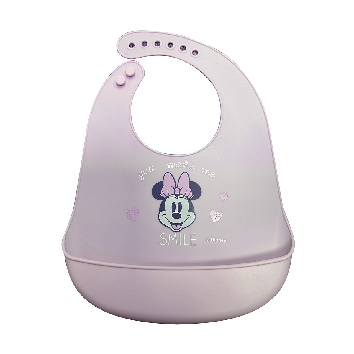 Babero Silicona para Bebés Mediano 18,2 x 25,3 cm - Minnie 