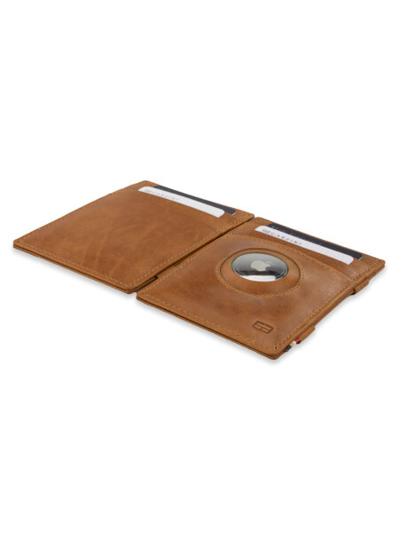 ESSENZIALE MAGIC AIRTAG WALLET BRUSHED COGNAC