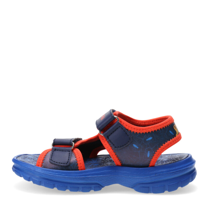 Sandalias Infantiles Spiderman Velcros Azul Marino - Azul - Rojo