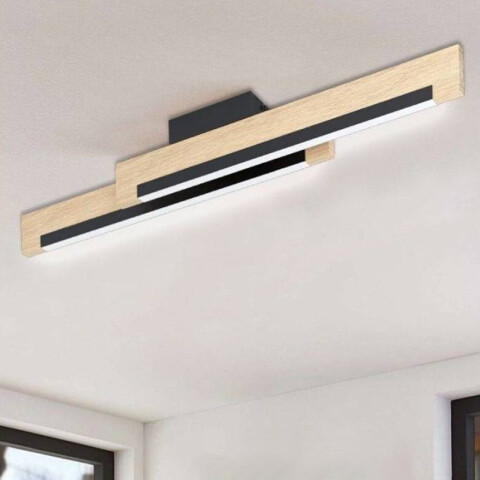 Aplique techo LED negro/madera cálida 20W CAMACHO EG0865