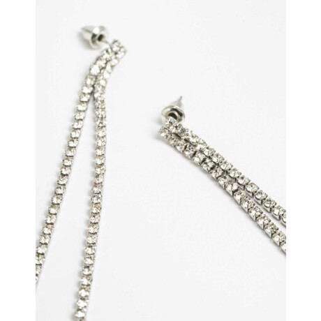 Aros Colgantes Largos Strass Cristal