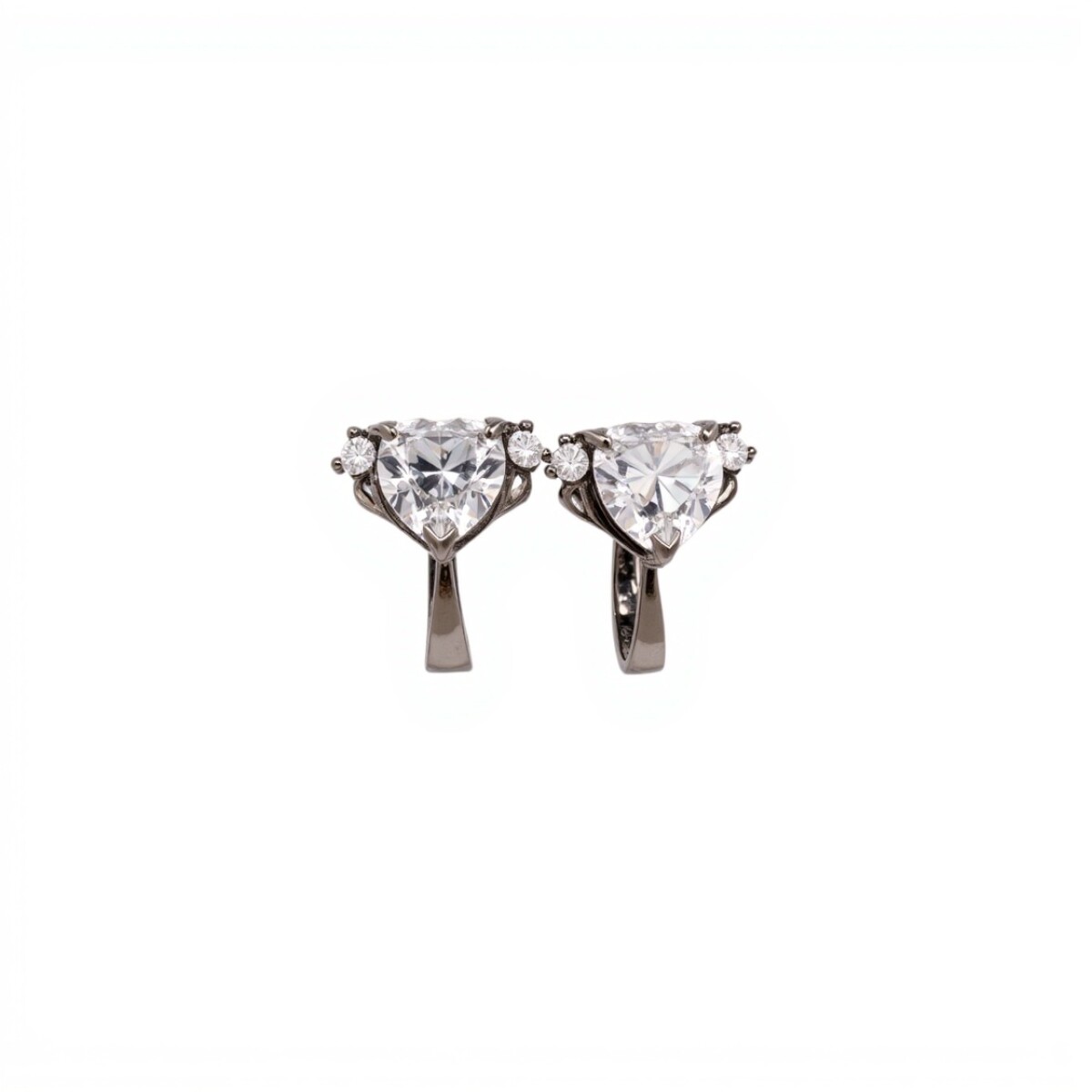 Caravanas Corazón-Plata 925-Piedra Zirconia-CA3144 - conpiedra 
