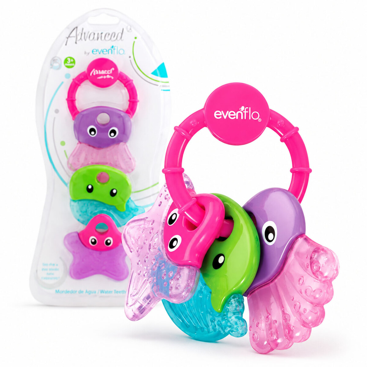 Mordillo Marine Evenflo Mordedor 3en1 Refrigerable para Bebé - Rosa 