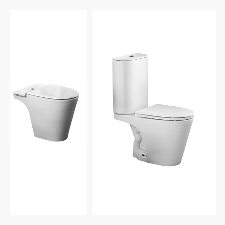 JUEGO DE LOZA BLANCO, INODORO DESCARGA A 25 CM, MOCHILA,TAPA Y BIDET LINEA MARINA MARCA FERRUM BLANCO