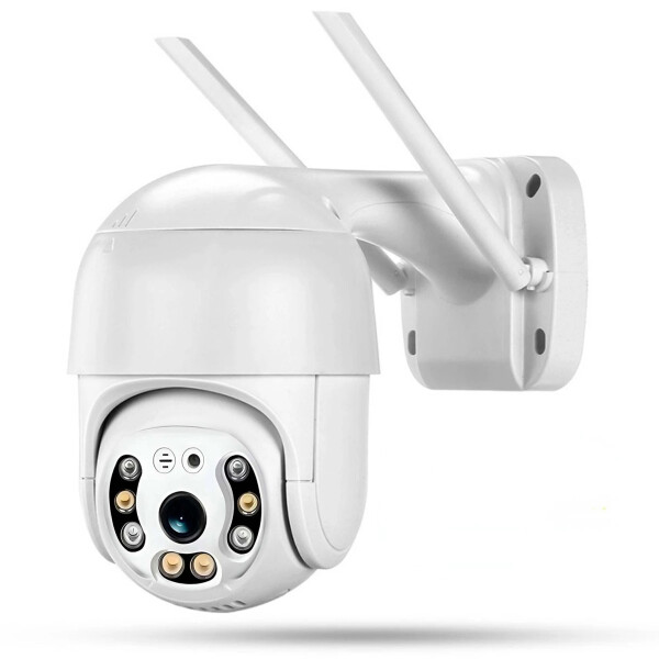 Cámara Ip Seguridad Exterior Seguimiento Visión Nocturna 360 Color Blanco