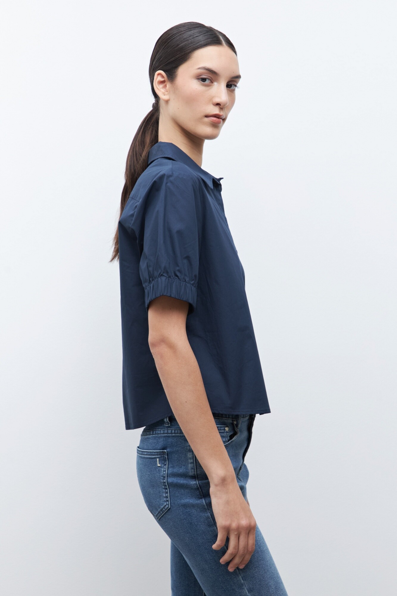 Camisa manga corta - azul marino — Lolita