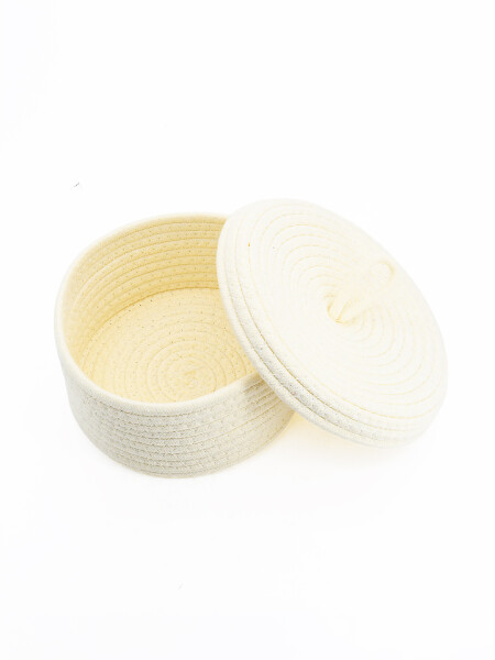 CESTO ZIGGY CON TAPA OFF WHITE