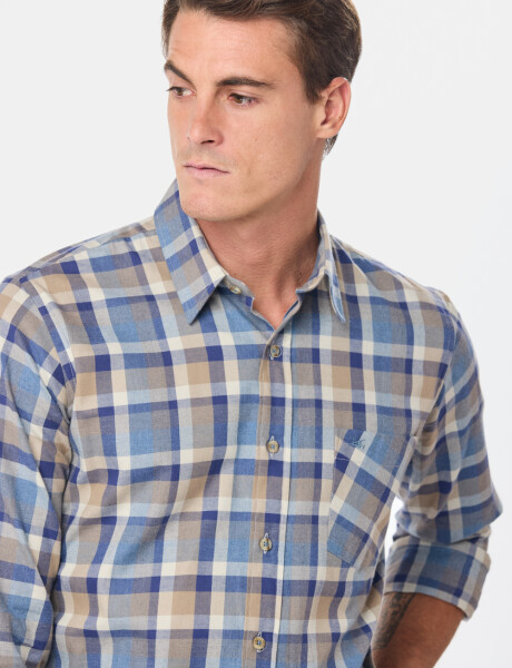 CAMISA SPORT A CUADROS Beige