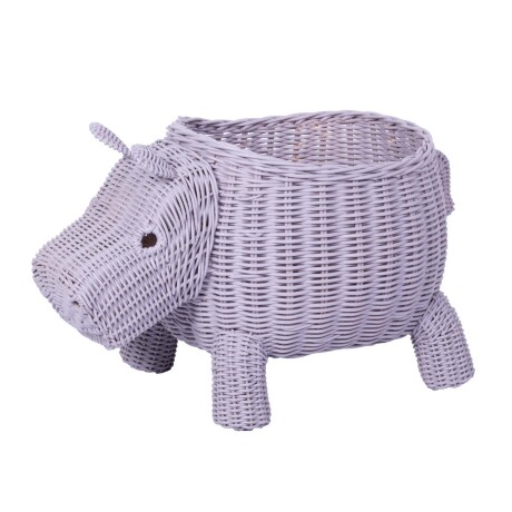 CANASTO DE JUGUETES GRIS RATTÁN HIPPO