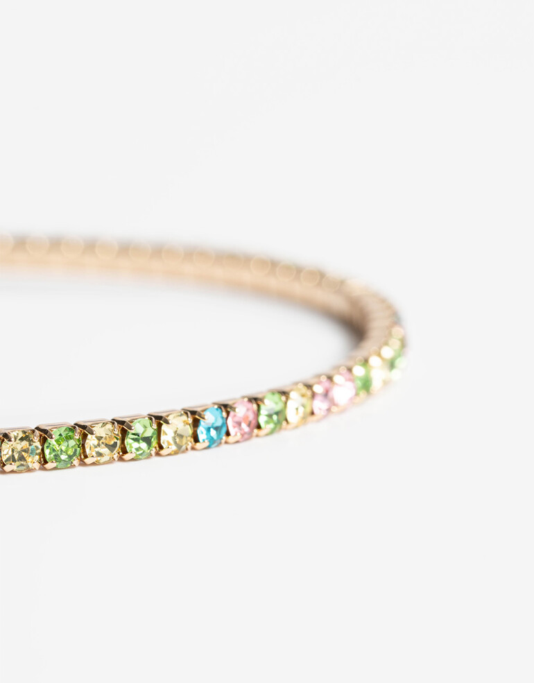 Pulseras Flexibles Strass Pulsera Flexible Strass - Dorado