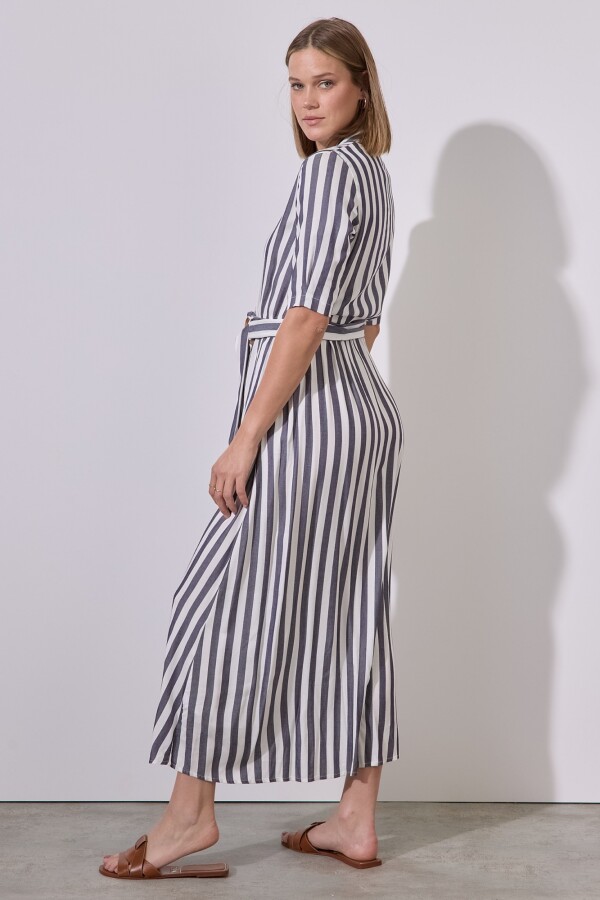 Vestido Maxi Stripes BLANCO/AZUL