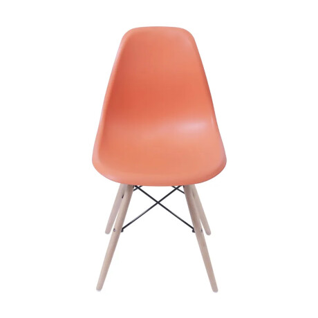 Kit x4 Silla Eames DKR Base En Madera Naranja
