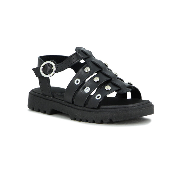 Molekinha Sandalia Con Tiras Infantil Napa Turim Negro