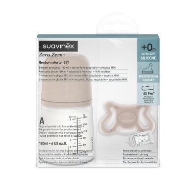 Set Suavinex Zero Mamadera 180 Ml. + Chupete Sx Pro Mini Set Suavinex Zero Mamadera 180 Ml. + Chupete Sx Pro Mini